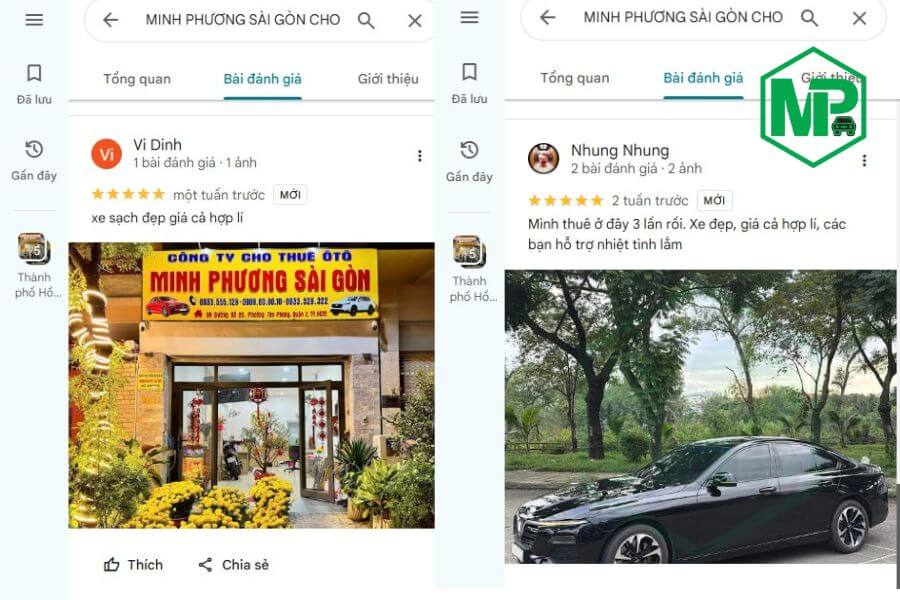 Feedback khách hàng sử dụng dịch vụ thuê xe MPSG