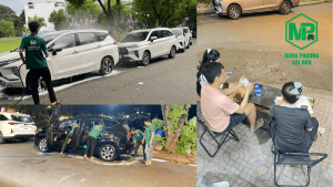 Khách hàng làm hợp đồng thuê xe tại MPSG