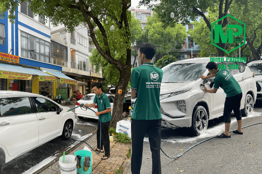 Vệ sinh xe trước khi bàn giao cho khách mới tại MPSG