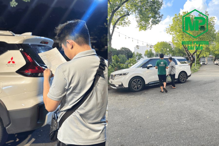 Khách nhận xe và bắt đầu hành trình.