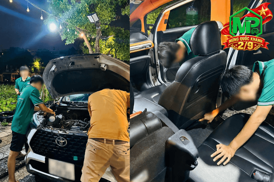 Nhân viên kiểm tra xe trước khi giao tại MPSG.